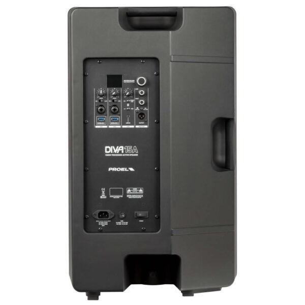 2x Proel DIVA15A 15" Speaker Active Loudspeaker 2000W + MQ12USB Mixer - Image 8