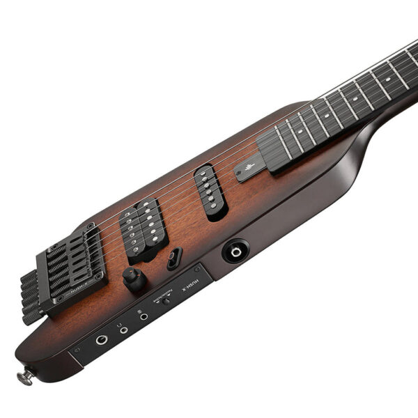 Donner HUSH-X Headless Detatchable Travel Electric Guitar – Sunburst - Image 4