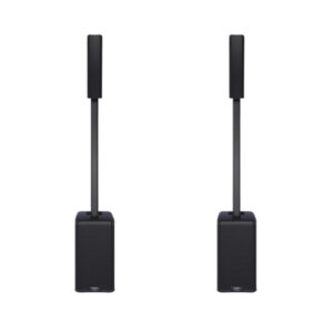 QSC KC12-BK Active 3-Way Column Loudspeaker System – 2-Pack (Black)