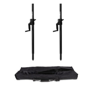 2x Thor SPS008 Wind Up Speaker Pole M20 Winch Adjustable Height PA DJ inc Bag
