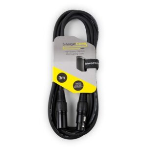 Stagecore 3-Pin XLR Male to Female DMX Cable 3M