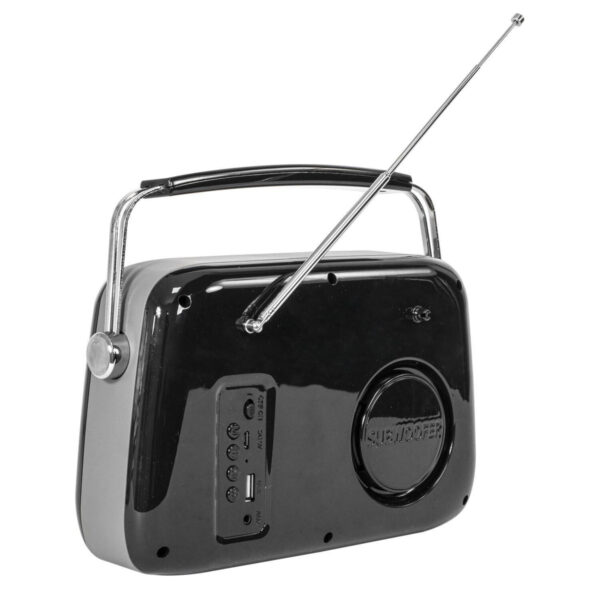 FREESOUND-VR40B Portable Vintage Radio FM Bluetooth Black - Image 4