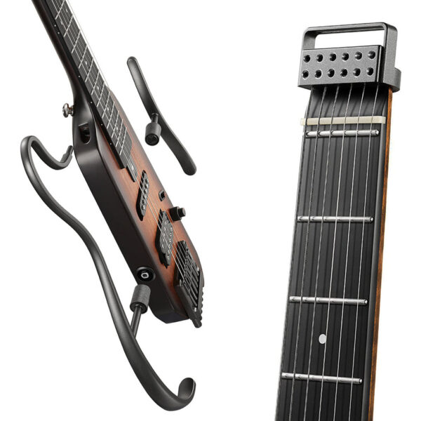 Donner HUSH-X Headless Detatchable Travel Electric Guitar – Sunburst - Image 6