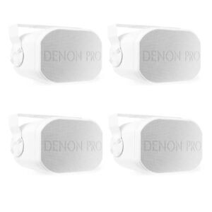 4x Denon DN205IO 6.5" White 2-Way Passive Indoor/Outdoor Speaker inc Bracket