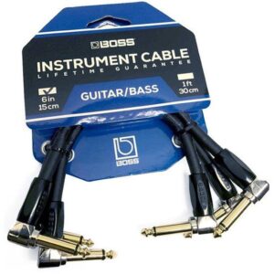 Boss Guitar/Bass Instrument Cable 6" 1/4in RT. Angle 1/4in RT.Angle