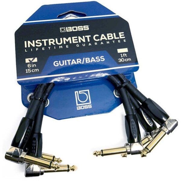 Boss Guitar/Bass Instrument Cable 6" 1/4in RT. Angle 1/4in RT.Angle